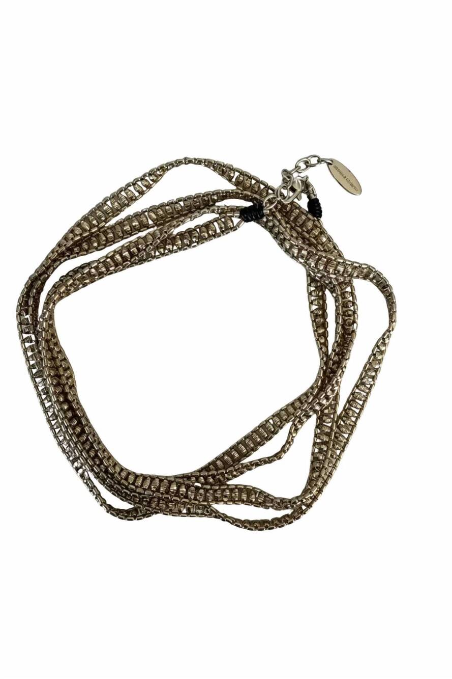 NEW BRUNELLO CUCINELLI hematite wrap bracelet in silver